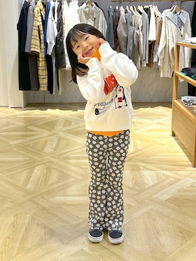 「キッズ服」｜「アイテム（スウェット）」を使った、lfyuikoさん（レディース・167cm）の冬コーディネート