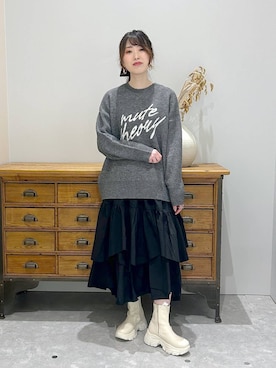 「LOWRYS FARM（ローリーズファーム）のアイテム（ブーツ）」を使った、lfyuikoさん（レディース・167cm）の秋コーディネート