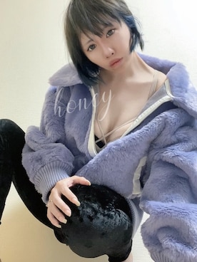 「GYDA（ジェイダ）のアイテム（ブルゾン）」を使った、honey🍯さん（レディース・154cm）の冬コーディネート