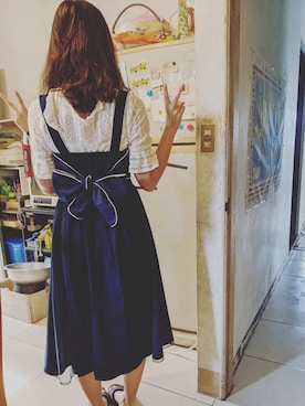 「one way（ワンウェイ）のアイテム（ワンピース/ドレス）」を使った、綠漪さん（レディース・163cm）の夏コーディネート