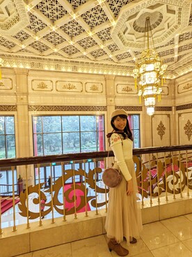 「NET（ネット）のアイテム（帽子）」を使った、綠漪さん（レディース・163cm）の冬コーディネート