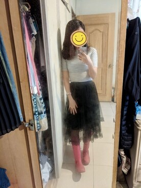 「Pink（ピンク）のアイテム」を使った、綠漪さん（レディース・163cm）の夏コーディネート