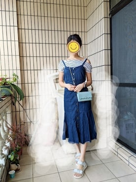 「NOMAE（ノーマエ）のアイテム」を使った、綠漪さん（レディース・163cm）の夏コーディネート