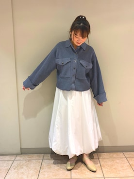 「ショート丈トップス」｜「アイテム（パンプス）」を使った、HIMIKO　大丸 札幌店さん（レディース・163cm）の春コーディネート