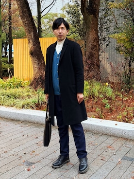 「アイテム（カーディガン/ボレロ）」を使った、ま・ま・まさん（メンズ・180cm）の冬コーディネート