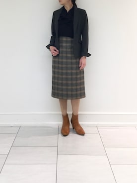 「NARACAMICIE（ナラカミーチェ）のアイテム（テーラードジャケット）」を使った、midumijuさん（レディース・164cm）の秋コーディネート