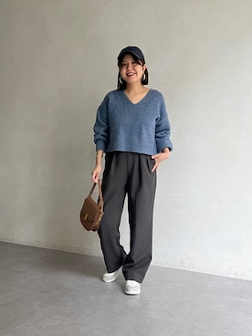 「Chez toi（シェトワ）のアイテム（スニーカー）」を使った、maiさん（レディース・158cm）の冬コーディネート