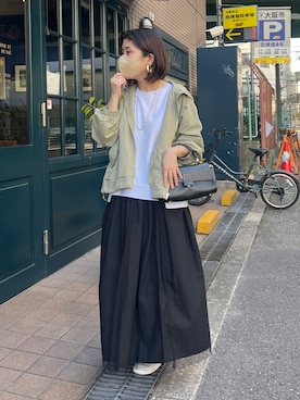 「Chez toi（シェトワ）のアイテム（ブルゾン）」を使った、maiさん（レディース・158cm）の春コーディネート