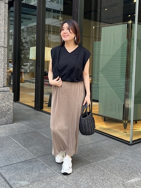 「Chez toi（シェトワ）のアイテム（スニーカー）」を使った、maiさん（レディース・158cm）の春コーディネート