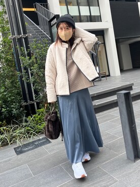 「Chez toi（シェトワ）のアイテム（ダウンジャケット/コート）」を使った、maiさん（レディース・158cm）の秋コーディネート