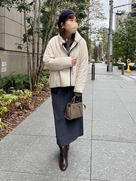 「Chez toi（シェトワ）のアイテム（ダウンジャケット/コート）」を使った、maiさん（レディース・158cm）の冬コーディネート