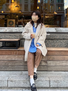 「Chez toi（シェトワ）のアイテム（ブルゾン）」を使った、maiさん（レディース・158cm）の冬コーディネート