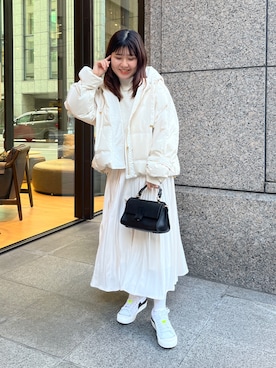 「Chez toi（シェトワ）のアイテム（ダウンジャケット/コート）」を使った、maiさん（レディース・158cm）の冬コーディネート