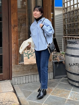 「Chez toi（シェトワ）のアイテム（ブルゾン）」を使った、maiさん（レディース・158cm）の冬コーディネート