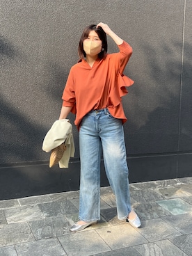 「Chez toi（シェトワ）のアイテム（バレエシューズ）」を使った、maiさん（レディース・158cm）の春コーディネート