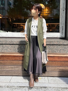 「Chez toi（シェトワ）のアイテム（その他アウター）」を使った、maiさん（レディース・158cm）の秋コーディネート