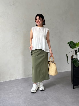 「Chez toi（シェトワ）のアイテム（スニーカー）」を使った、maiさん（レディース・158cm）の春コーディネート