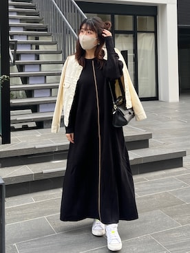 「Chez toi（シェトワ）のアイテム（デニムジャケット）」を使った、maiさん（レディース・158cm）の冬コーディネート