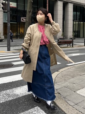 「Chez toi（シェトワ）のアイテム（MA-1）」を使った、maiさん（レディース・158cm）の冬コーディネート