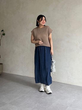 「Chez toi（シェトワ）のアイテム（スニーカー）」を使った、maiさん（レディース・158cm）の春コーディネート
