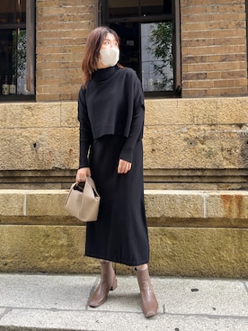「Chez toi（シェトワ）のアイテム（ブーティ）」を使った、maiさん（レディース・158cm）の秋コーディネート