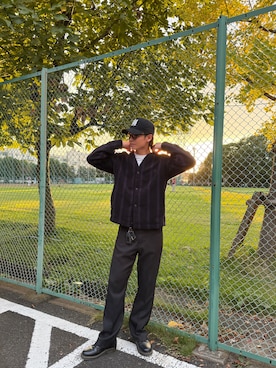 「アイテム（スラックス）」を使った、ISSEIさん（メンズ・177cm・30代）の秋コーディネート