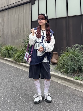 「GRAIN（グレイン）のアイテム」を使った、丸尾佳奈さん（レディース・158cm）の夏コーディネート