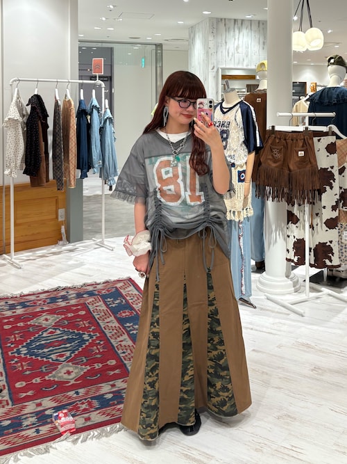 tシャツ メッシュナンバリングシャーリングTee レディース CIAOPANIC tシャツ メッシュナンバリングシャーリングTee