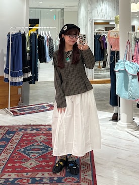 「レトロ」｜丸尾佳奈さん（レディース・158cm）の夏コーディネート