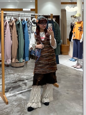「CIAOPANIC（チャオパニック）のアイテム」を使った、丸尾佳奈さん（レディース・158cm）の秋コーディネート