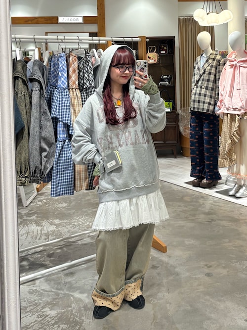 ロールアップドットワイドデニムパンツ（デニムパンツ）｜CIAOPANIC