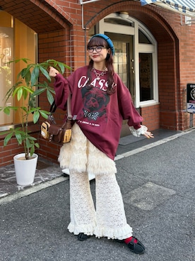 「アイテム（チュニック）」を使った、丸尾佳奈さん（レディース・158cm）の秋コーディネート