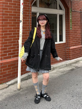 「CIAOPANIC（チャオパニック）のアイテム（パンツ）」を使った、丸尾佳奈さん（レディース・158cm）の春コーディネート