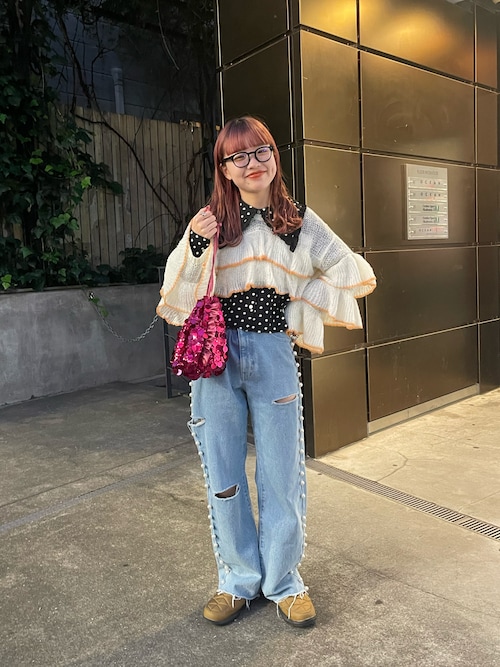 ジャファリー JAFFARY サイドラインダメージデニムパンツ S ブラック×ホワイト 【99】 ＼今だけまとめ買い4点以上で最大10％OFF／ 《javaジャバコラボ》 ボトムス パンツ レディース アシメトリー デザイン ヴィンテージライク  ダメージ ワイド デニム ユニセックス メンズ 大きいサイズ 秋 冬 クラシカルエルフ jv0909004 | Classical