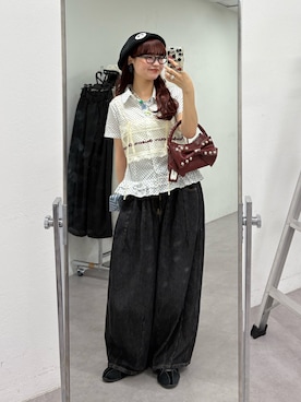 「GRAIN（グレイン）のアイテム」を使った、丸尾佳奈さん（レディース・158cm）の夏コーディネート