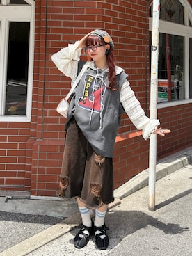 「CIAOPANIC（チャオパニック）のアイテム」を使った、丸尾佳奈さん（レディース・158cm）の秋コーディネート
