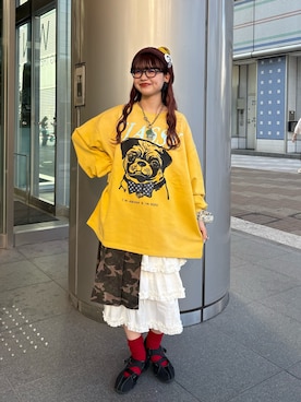 「CIAOPANIC（チャオパニック）のアイテム」を使った、丸尾佳奈さん（レディース・158cm）の秋コーディネート