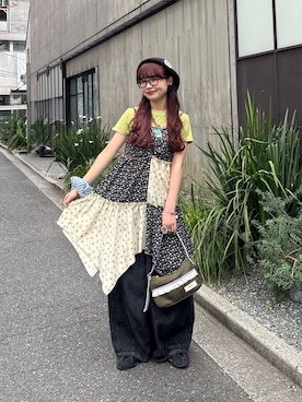 「CIAOPANIC（チャオパニック）のアイテム」を使った、丸尾佳奈さん（レディース・158cm）の夏コーディネート