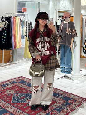 「CIAOPANIC（チャオパニック）のアイテム」を使った、丸尾佳奈さん（レディース・158cm）の秋コーディネート