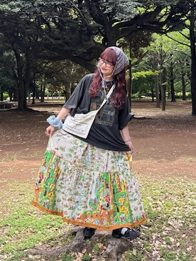「CIAOPANIC（チャオパニック）のアイテム」を使った、丸尾佳奈さん（レディース・158cm）の夏コーディネート