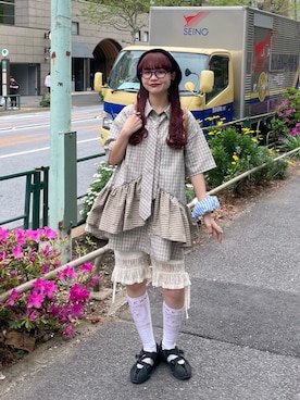 「GRAIN（グレイン）のアイテム」を使った、丸尾佳奈さん（レディース・158cm）の春コーディネート