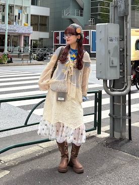 丸尾佳奈さん(レディース・158cm)の春コーディネート