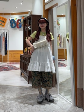 「CIAOPANIC（チャオパニック）のアイテム」を使った、丸尾佳奈さん（レディース・158cm）の夏コーディネート
