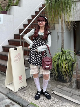 「GRAIN（グレイン）のアイテム（バッグ）」を使った、丸尾佳奈さん（レディース・158cm）の夏コーディネート