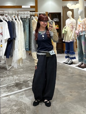 「GRAIN（グレイン）のアイテム（バッグ）」を使った、丸尾佳奈さん（レディース・158cm）の夏コーディネート