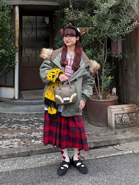 「CIAOPANIC（チャオパニック）のアイテム」を使った、丸尾佳奈さん（レディース・158cm）の秋コーディネート