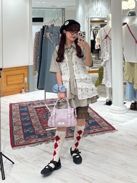 「GRAIN（グレイン）のアイテム」を使った、丸尾佳奈さん（レディース・158cm）の春コーディネート