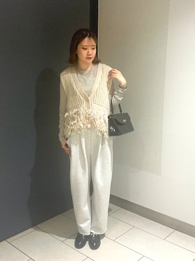 「アイテム（ボストンバッグ）」を使った、あやなんさん（レディース・170cm）の秋コーディネート