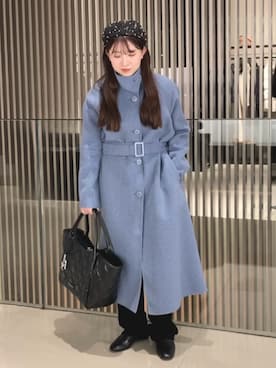 「アイテム（チェスターコート、ブルー系）」を使った、REIさん（レディース・156cm）の秋コーディネート