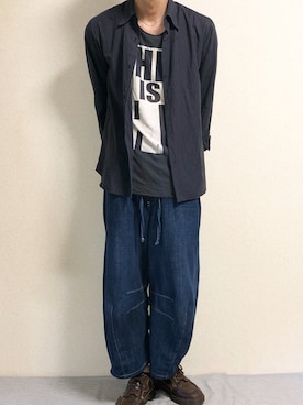 「メンズコーデ」｜「アイテム（シャツ/ブラウス）」を使った、Namichiさん（メンズ・174cm）の夏コーディネート
